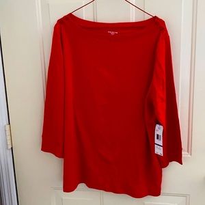 Red Jones New York sport T-shirt 3/4 sleeve w/ tag